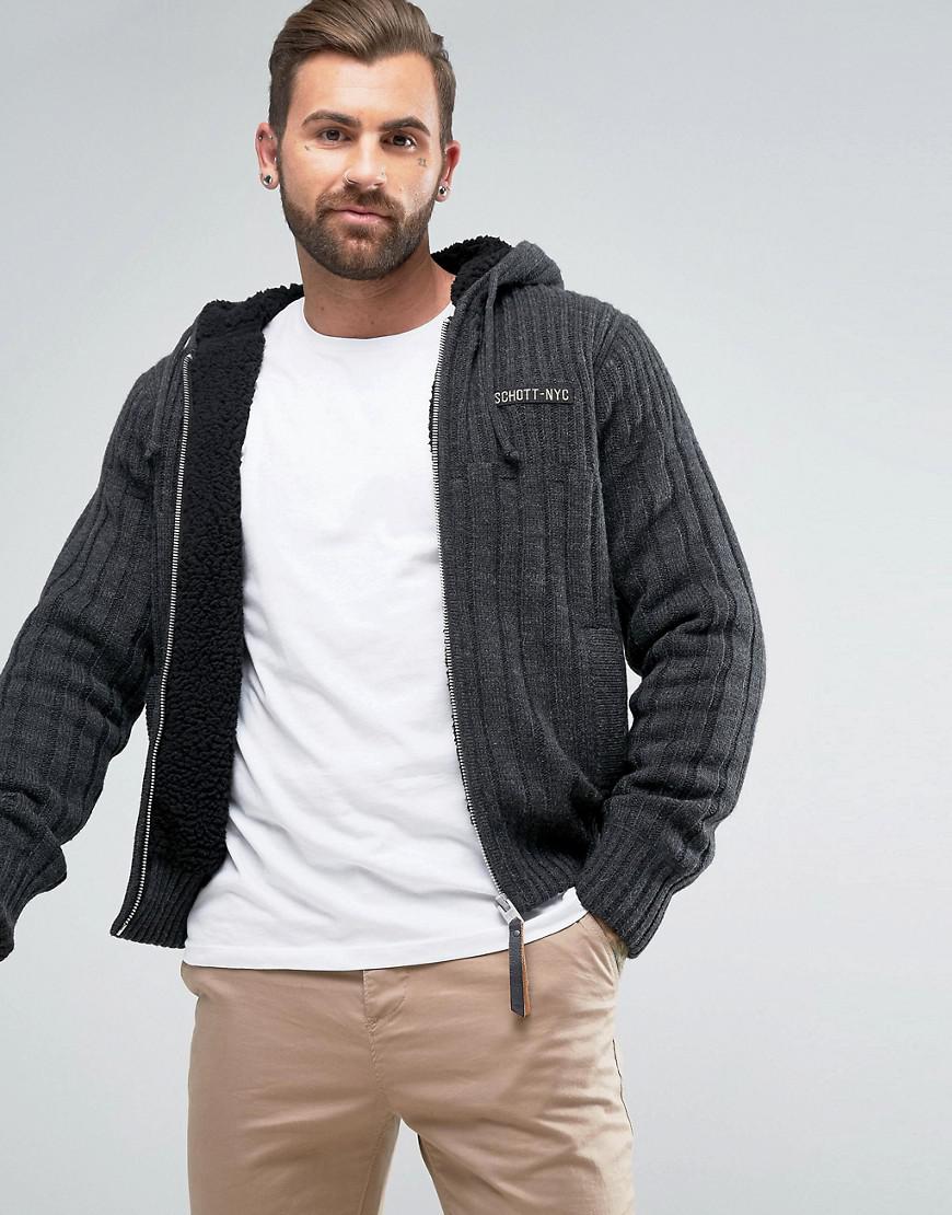 schott nyc fleece hoodie