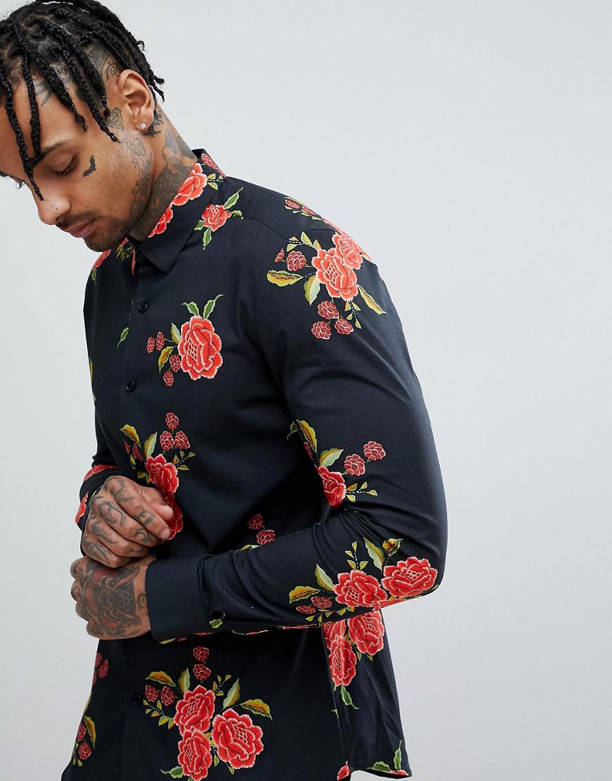 Red rose printed shirt Clearance