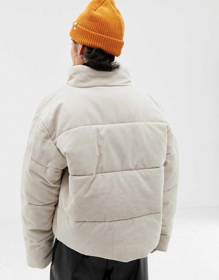 Collusion Unisex Cord Puffer Jacket in White | Lyst