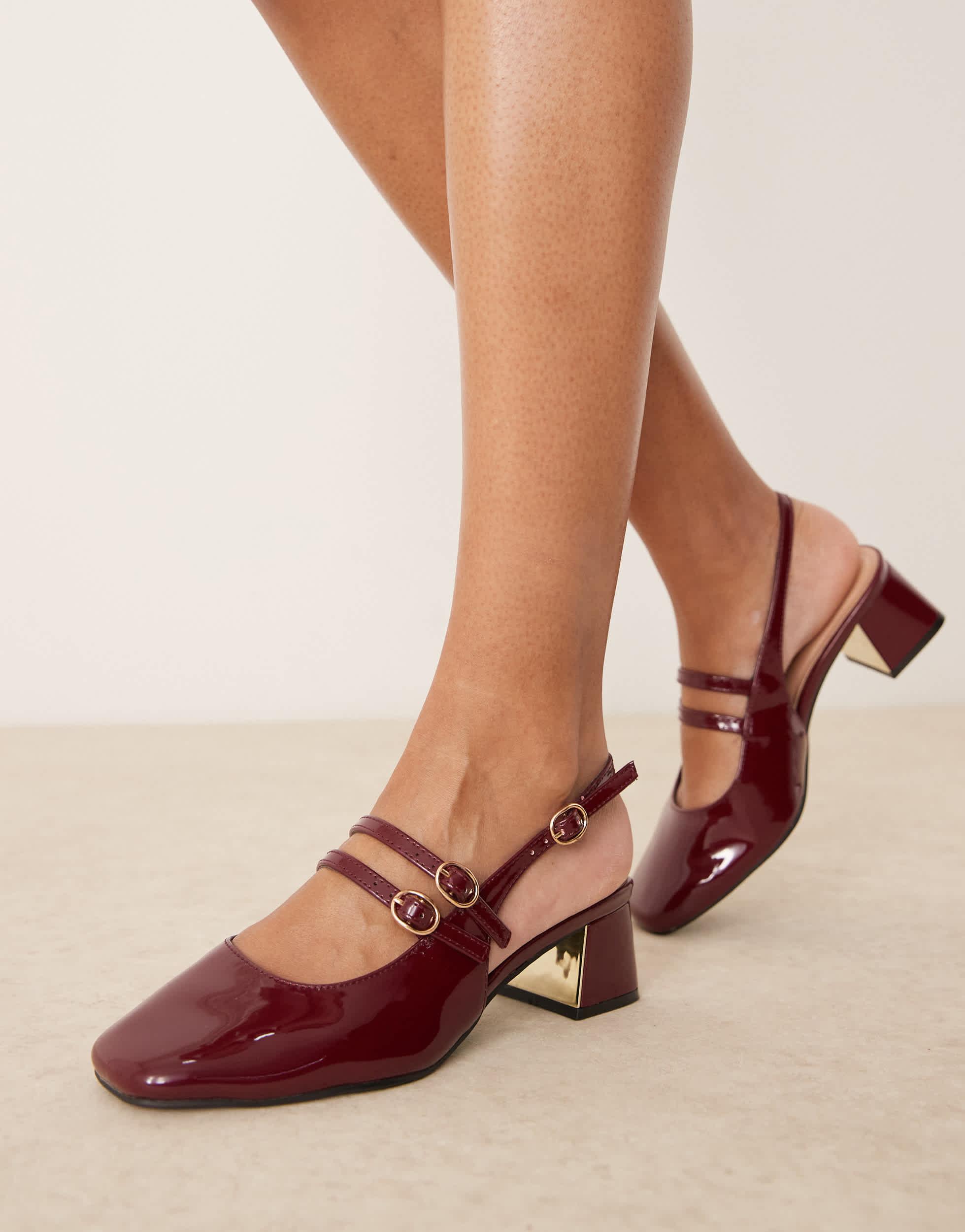 Bordeaux Chaussures A Bride Femme ASOS DESIGN Sunrise Chaussures à