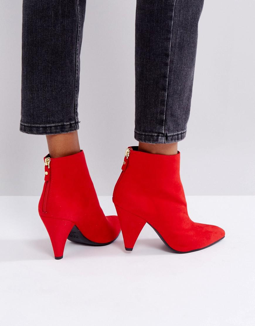 new look red ankle boots