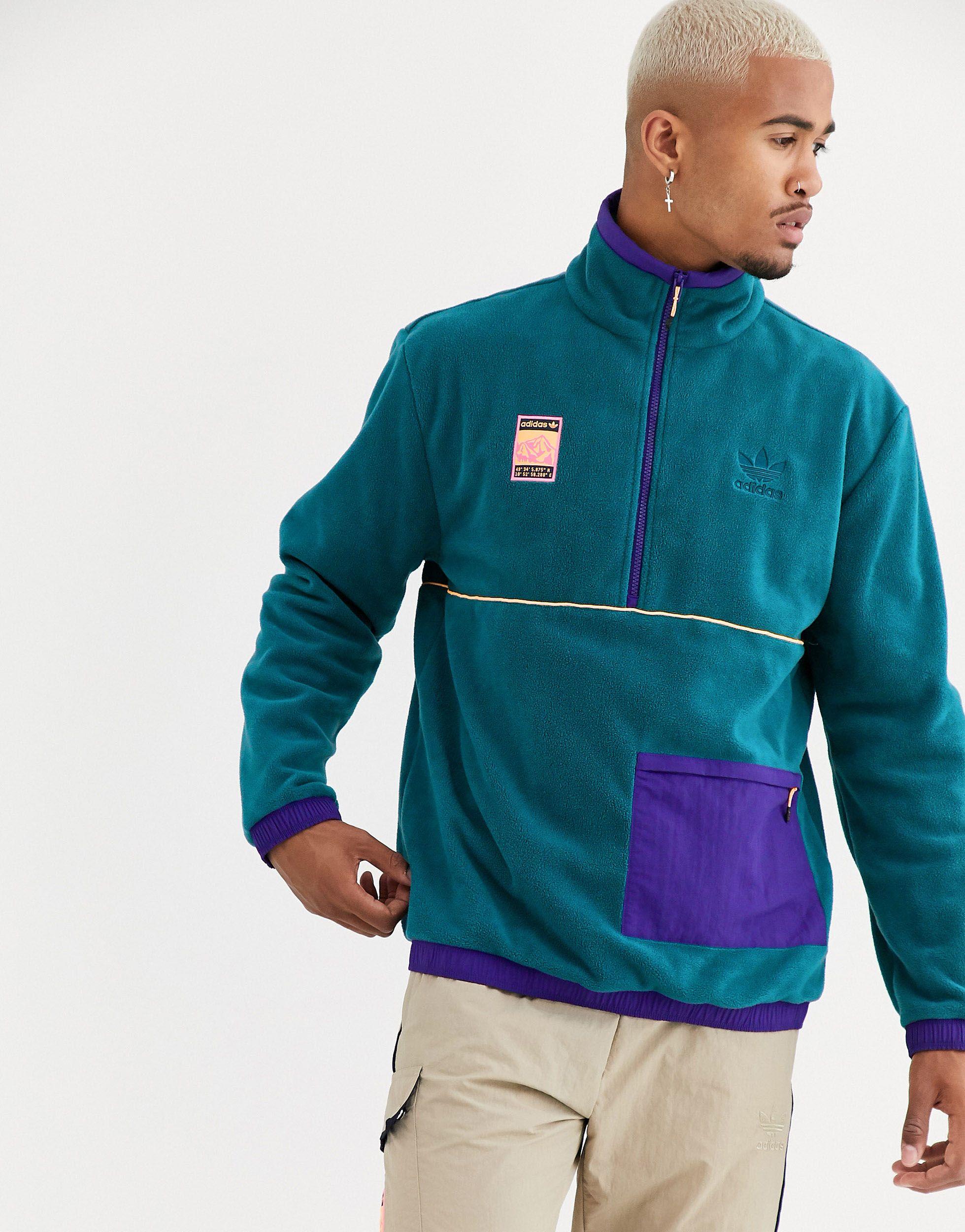 adidas Originals Adiplore Polar Fleece Jacket in Purple for Men - Lyst