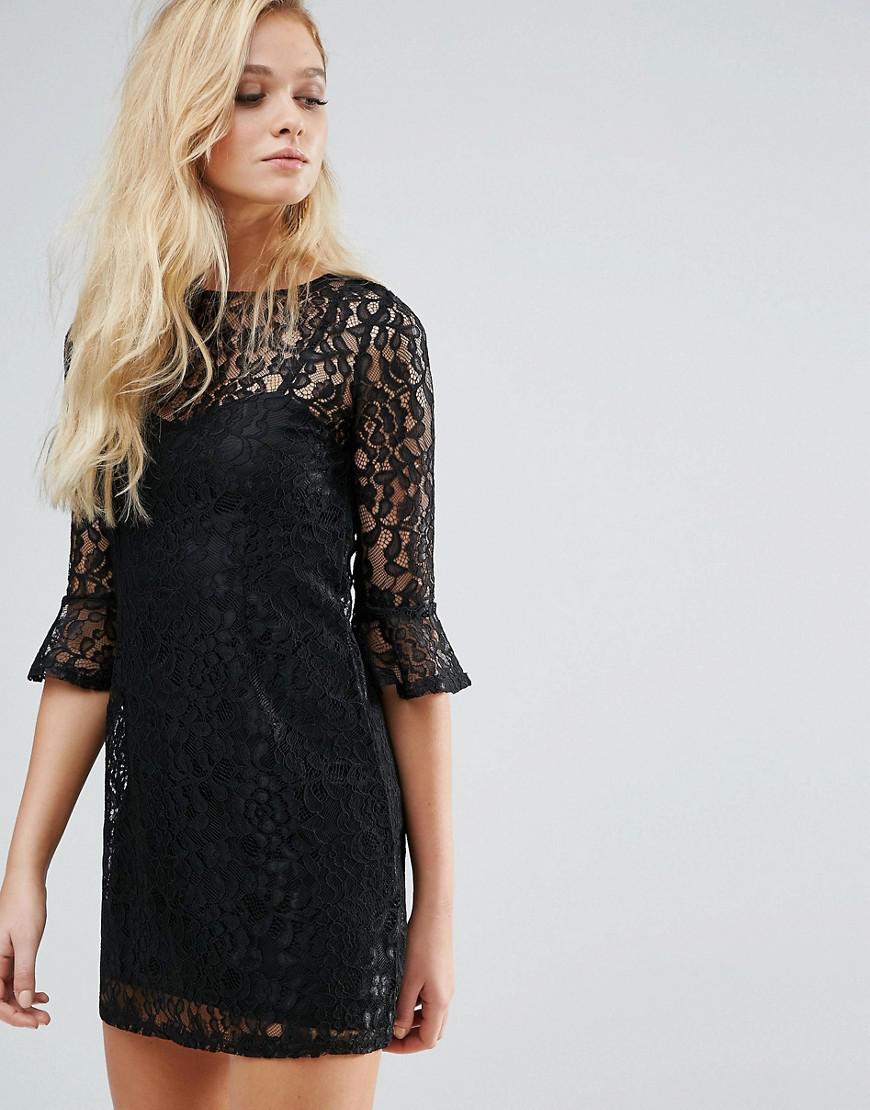 lipsy black lace dress