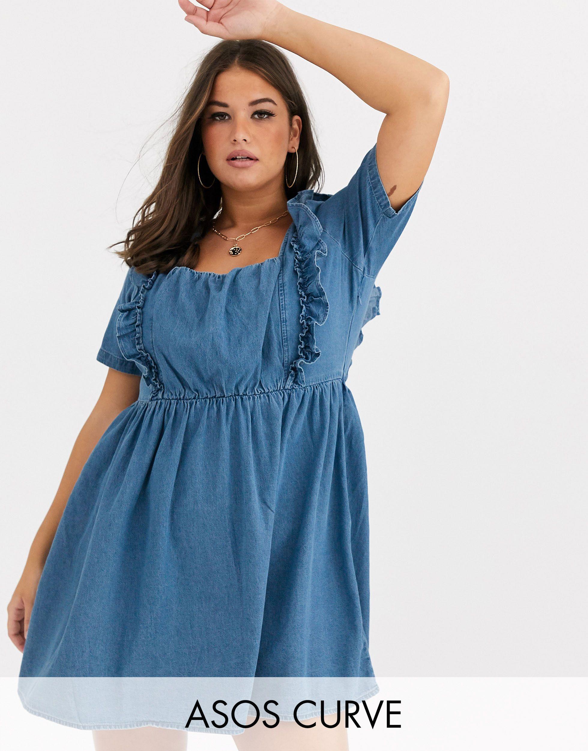 curve denim dress