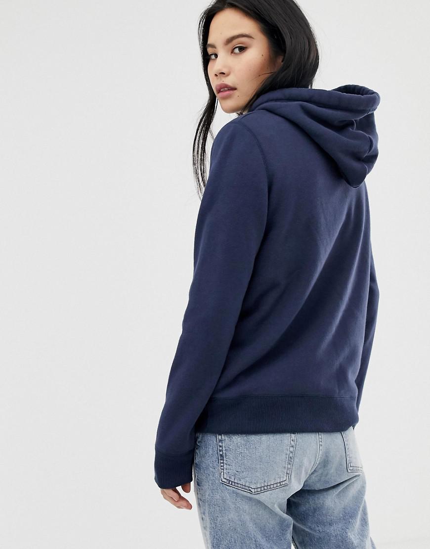 embroidered logo hoodie hollister