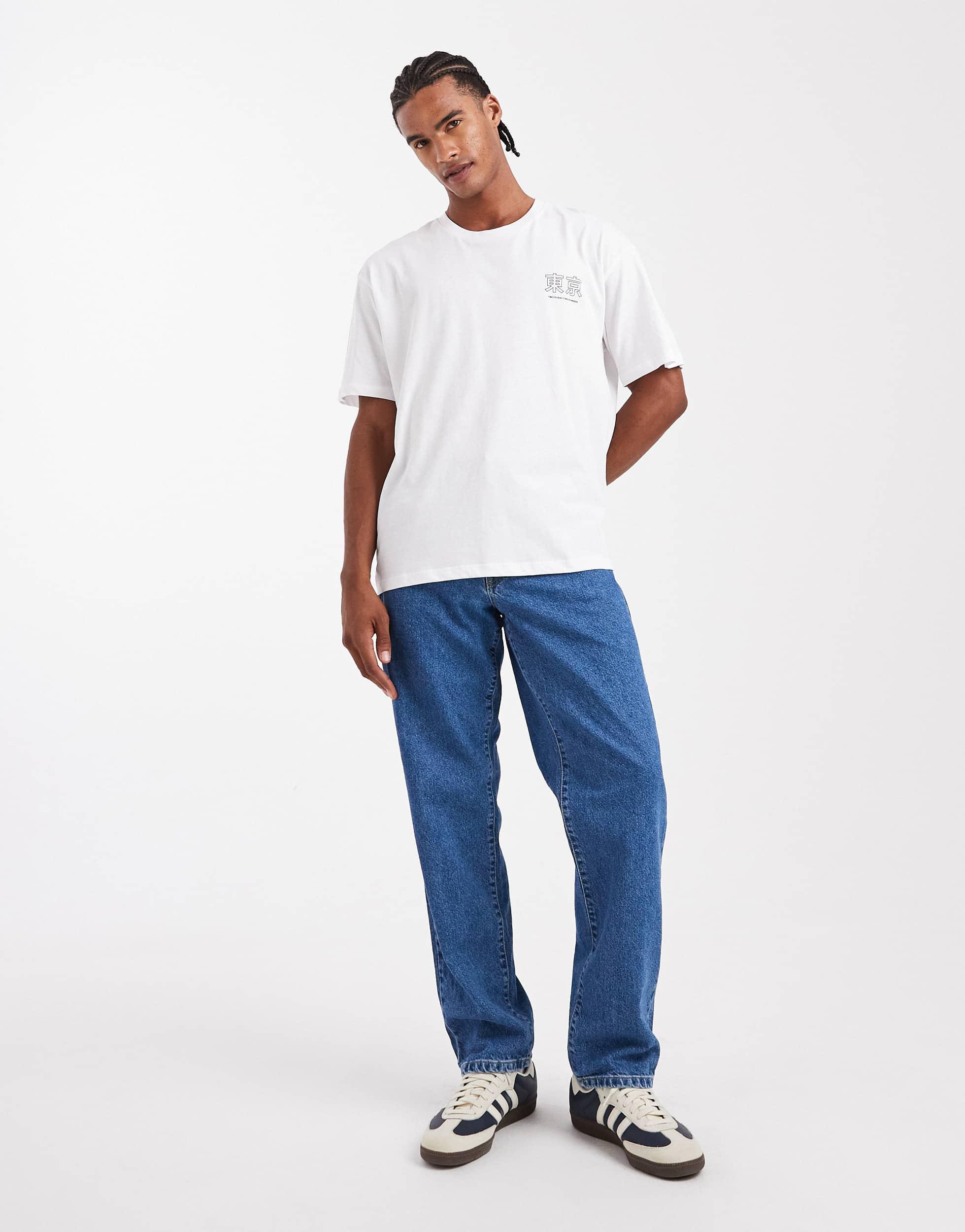 JJ Rebel Jrebbastian T-Shirt Uomo Con Stampa Floreale - Girocollo, Maniche Corte, Cotone, Taglio Normale