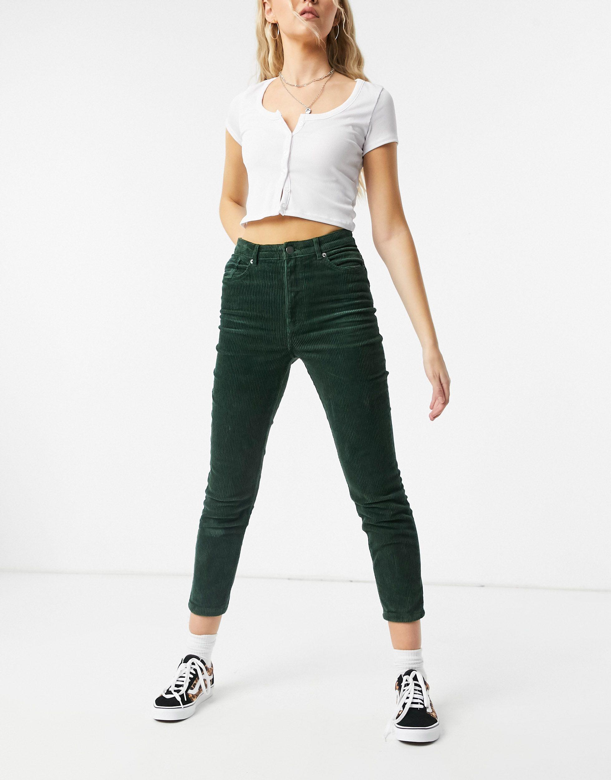 Monki Kimmy Cotton Cord Trousers in 