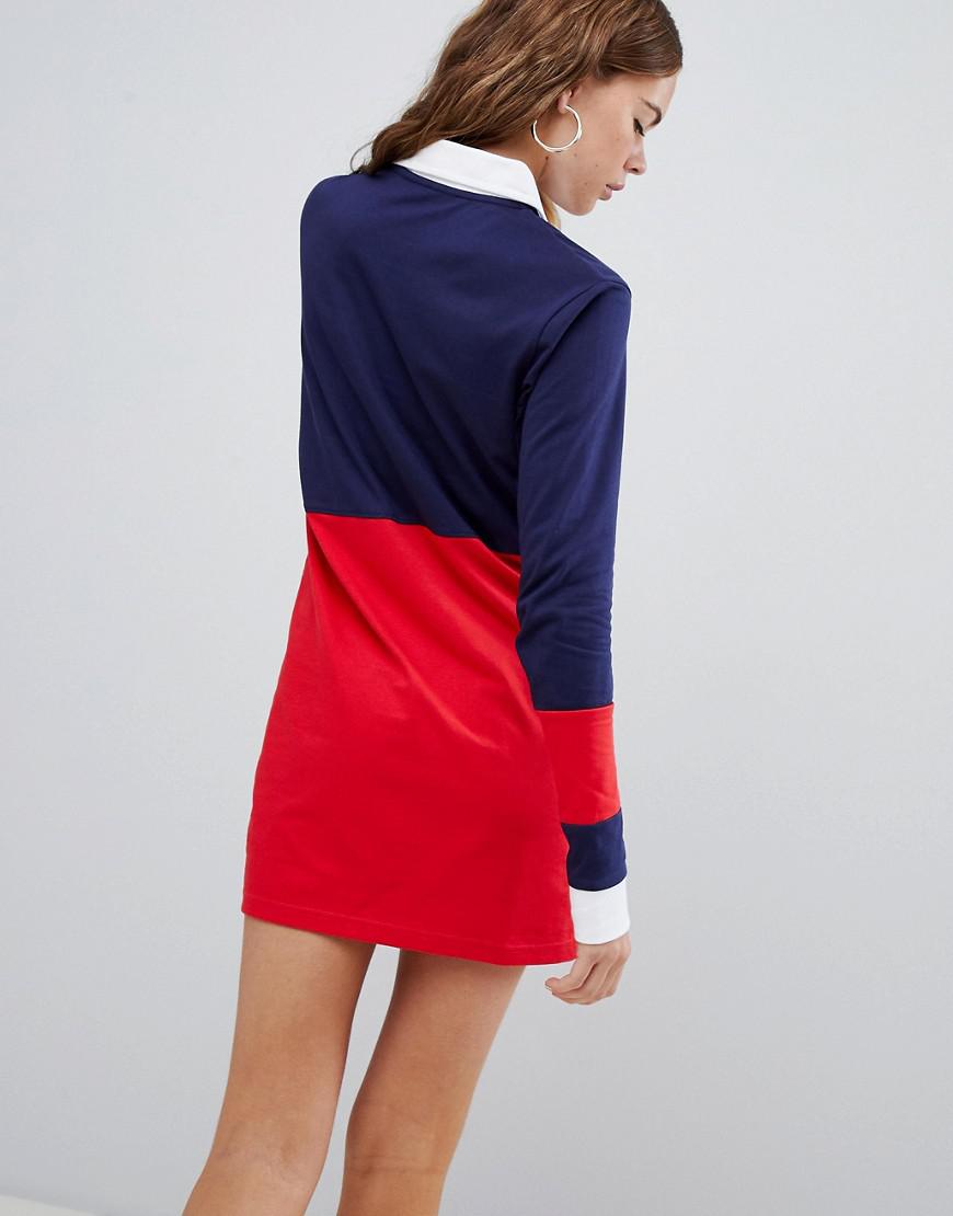 Robe style rugby manches longues style color block Fila en coloris Rouge |  Lyst