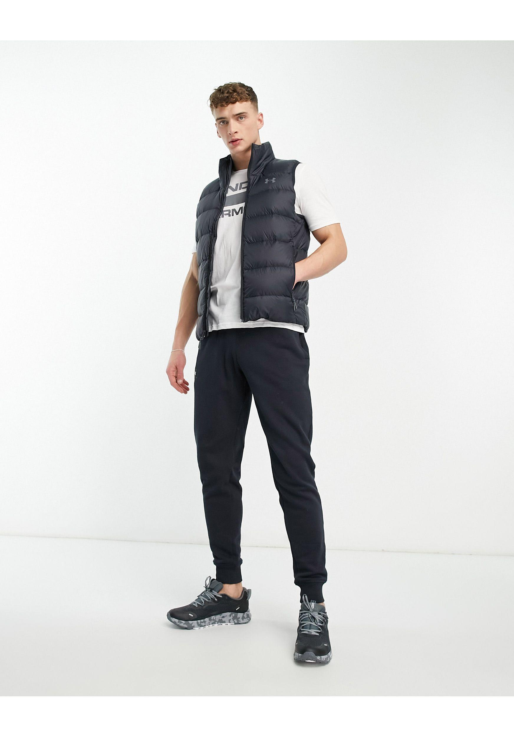 doudoune sans manches en duvet noir Under Armour pour