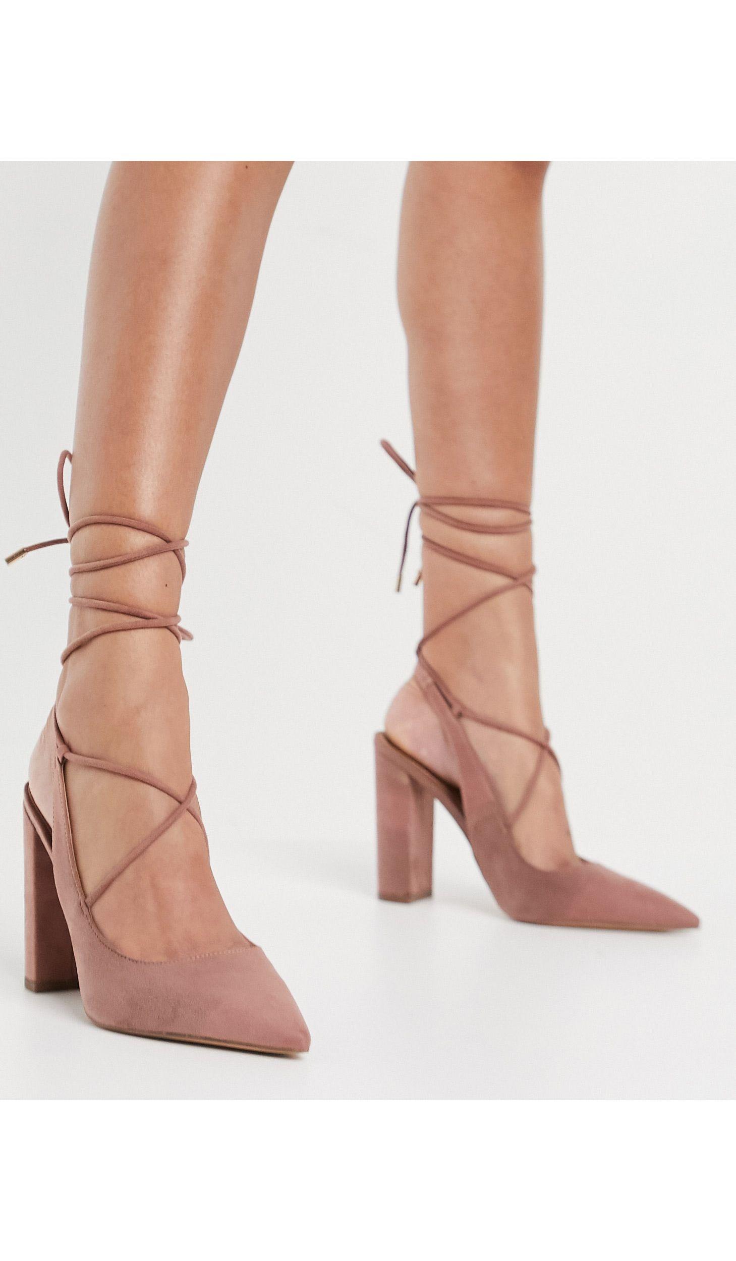 tan block heels closed toe