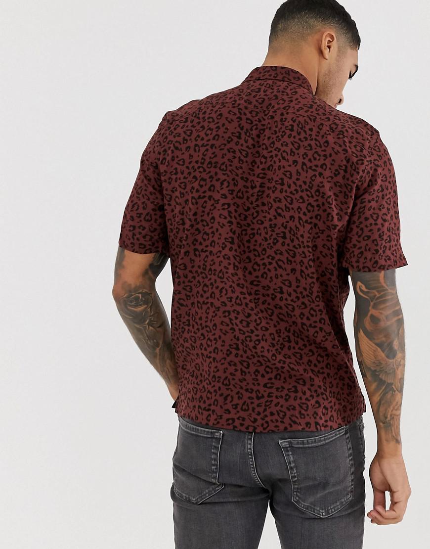 red leopard print shirt mens