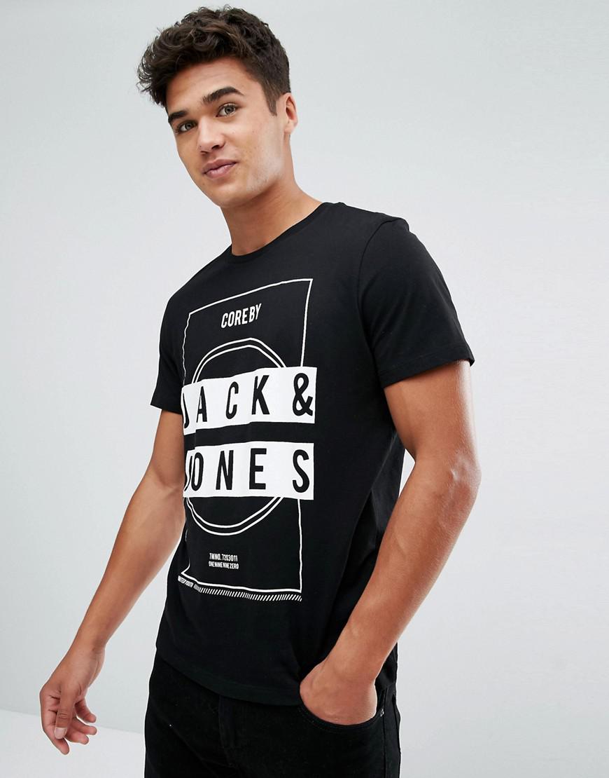 Jack & Jones Denim Core T-shirt With Graphic in Black for Men - Lyst