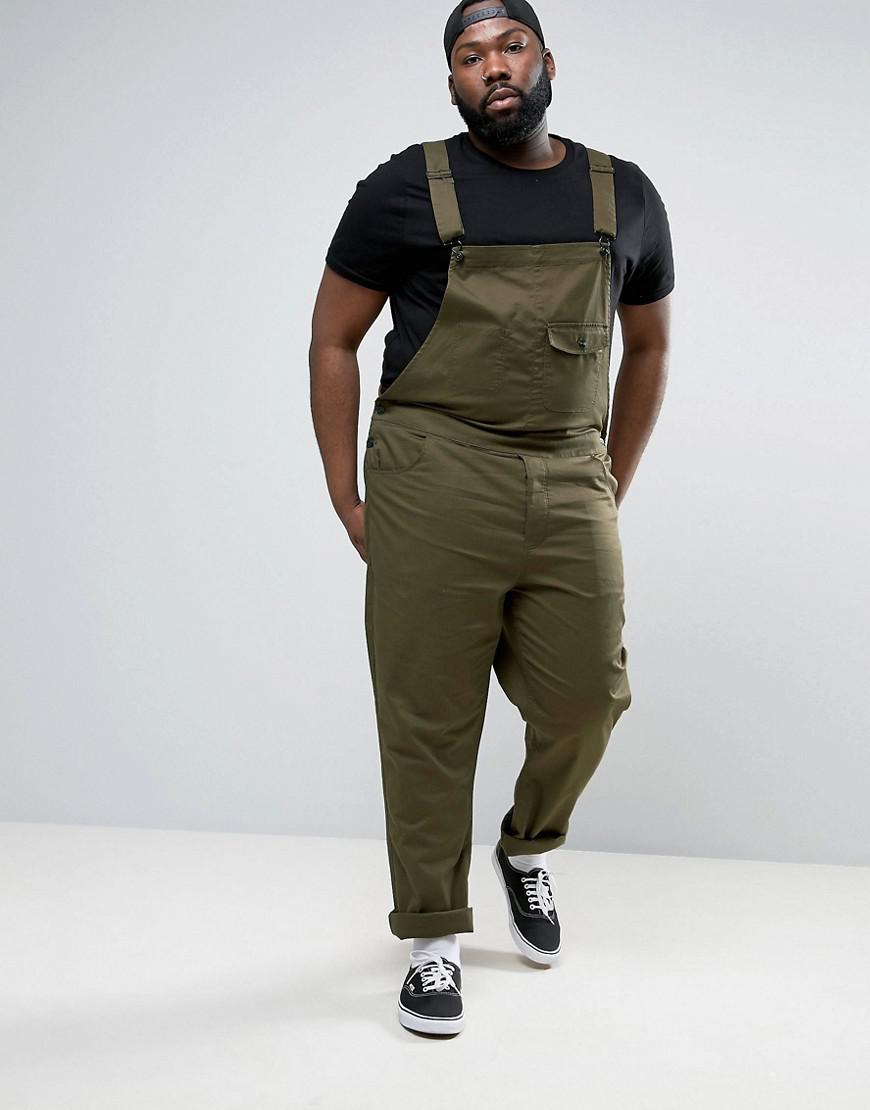 ASOS Plus Chino Overalls In Khaki in Green for Men | Lyst