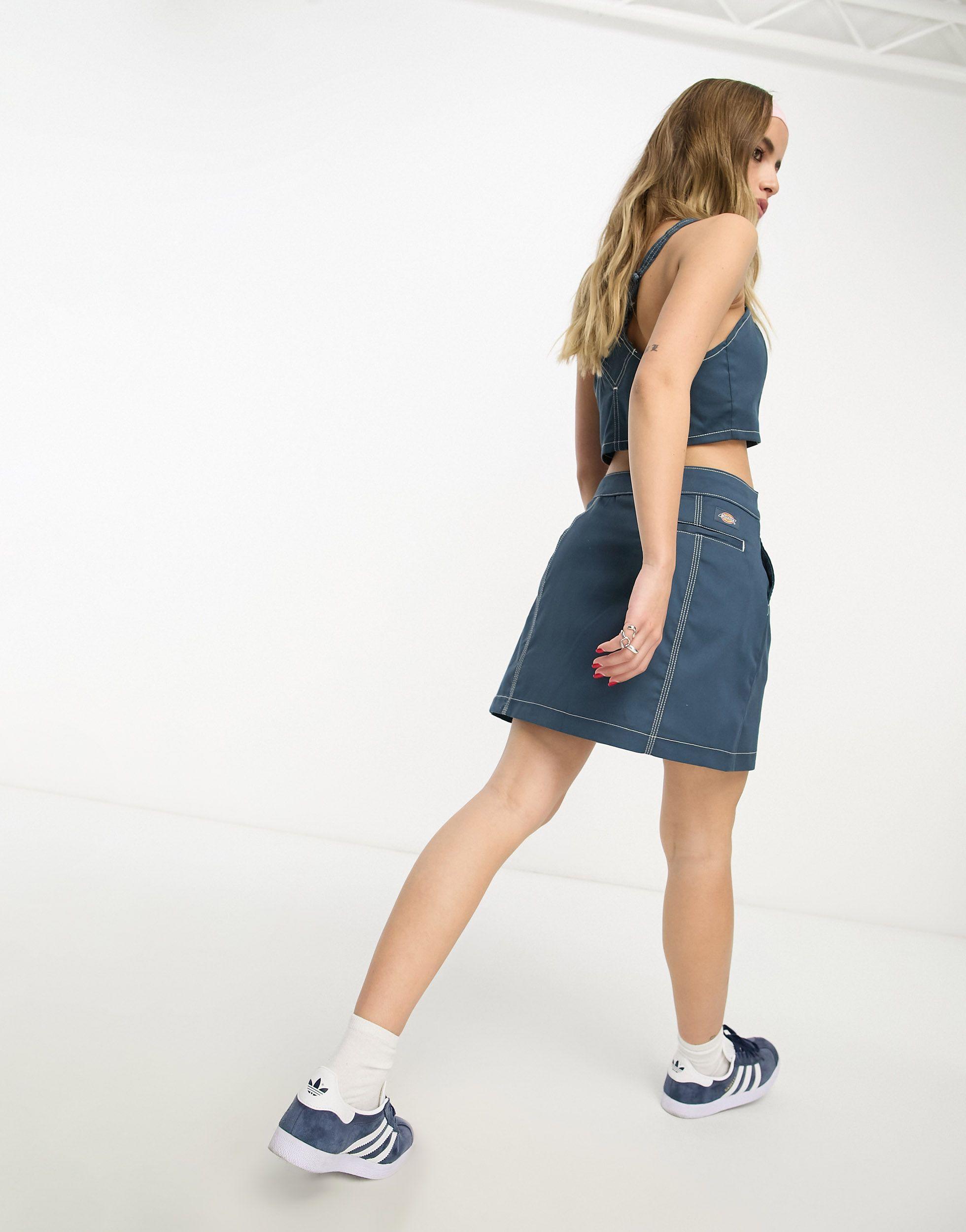 Dickies Whitford Skirt in Blue Lyst
