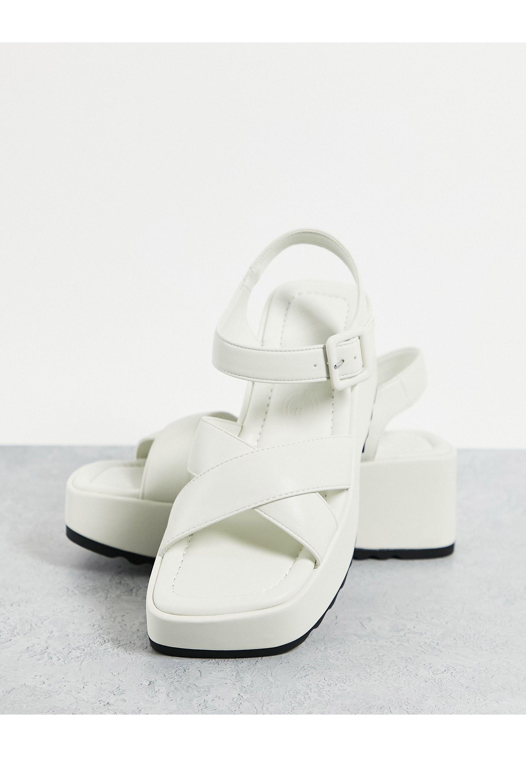 Sandalias blancas con plataforma plana Mango de color Blanco | Lyst