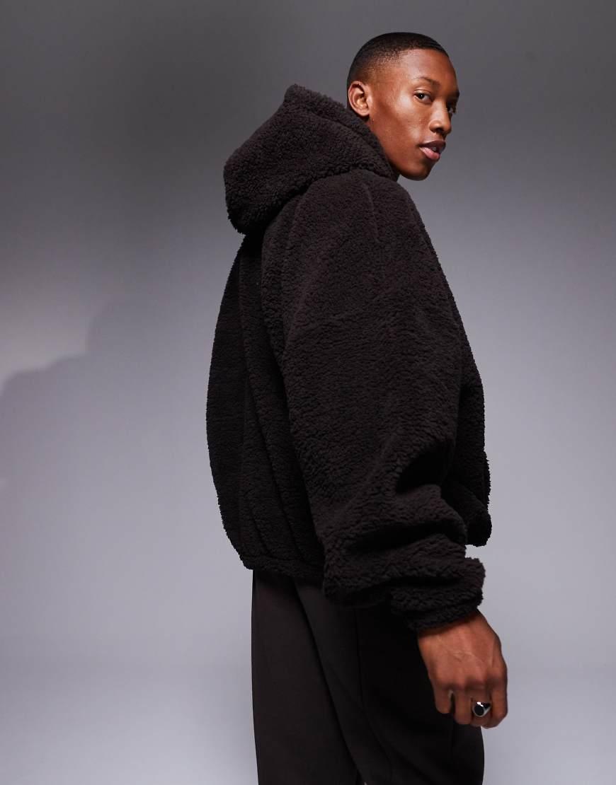 Asos Oversized Hoodie In Borg ASOS DESIGN Oversized Hoodie In Beige Teddy  Borg