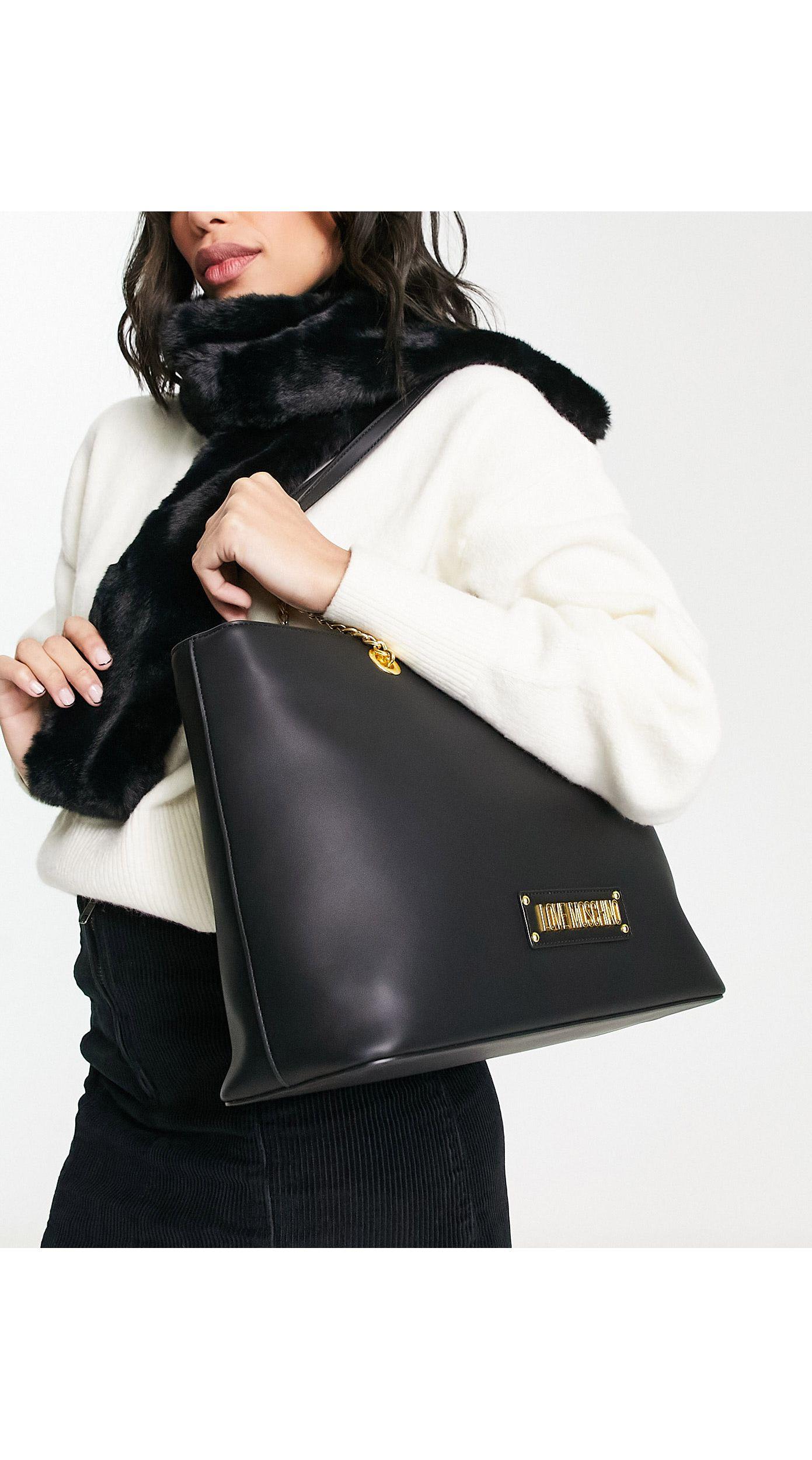 Love moschino black bag with scarf hotsell