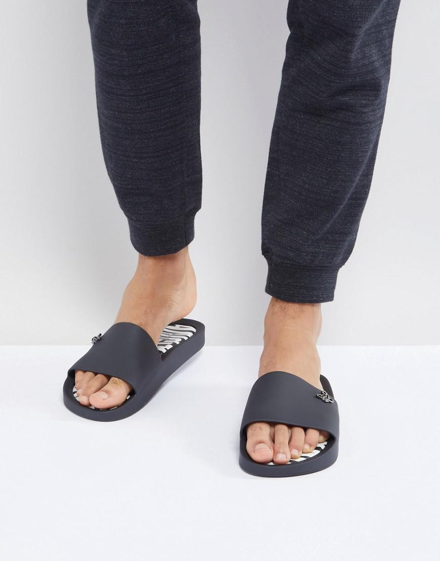 Melissa Vivienne Westwood Anglomania Orb Logo Sliders in Black