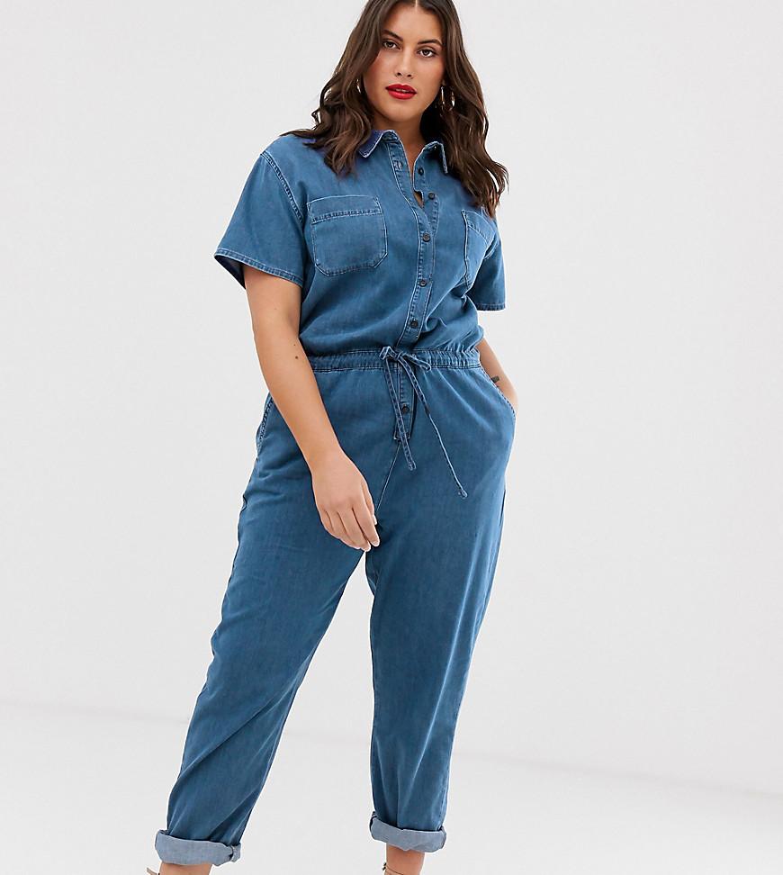 river island denim jumpsuit