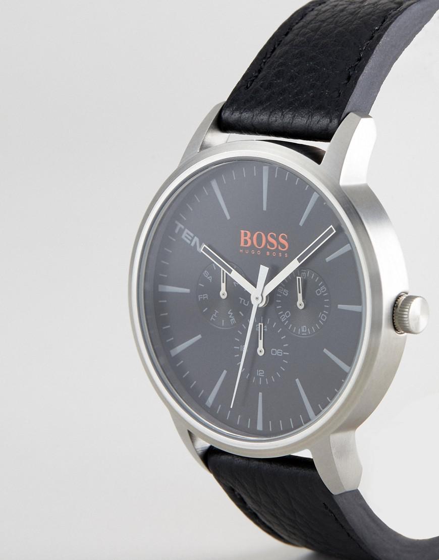 BOSS Orange 1550065 Copenhagen Leather Watch In Black 40mm for Men Lyst