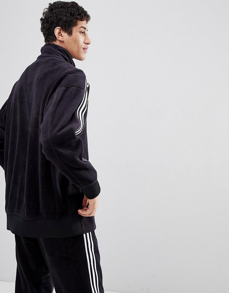 adidas Originals Adicolor Fleece Track Jacket In Oversized Fit In Black  Cy3541 for Men - Lyst