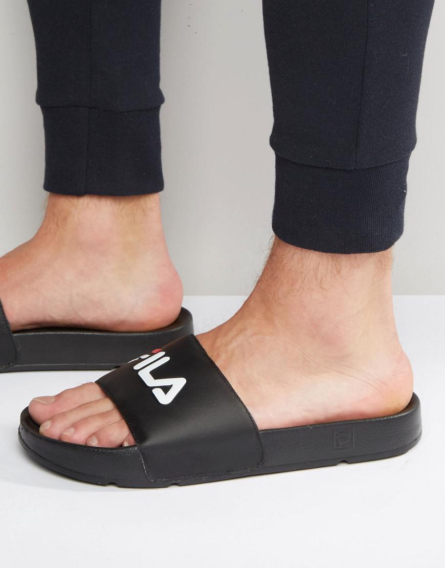 black fila sliders