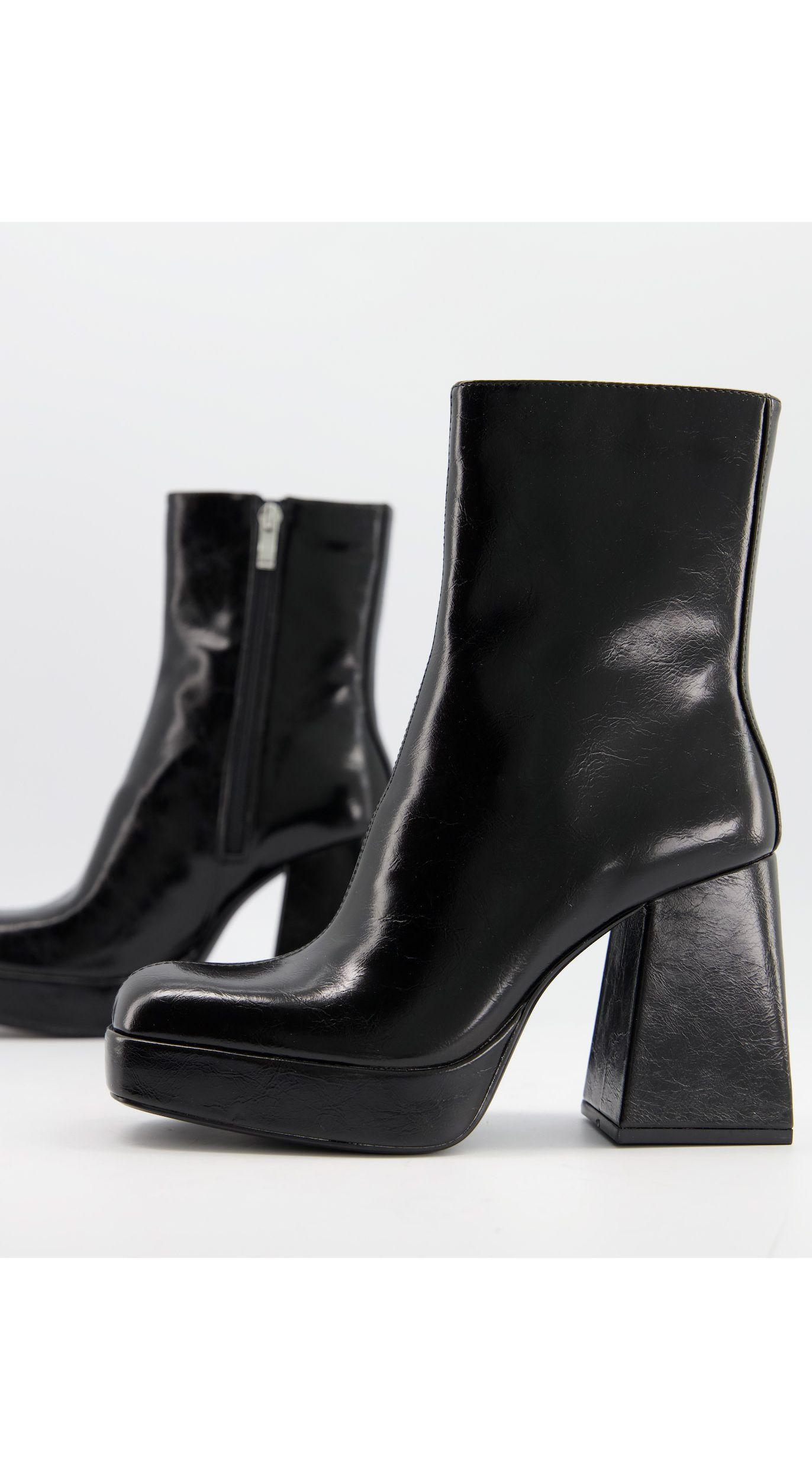 Pull&Bear Platform Sock Boot in Black | Lyst