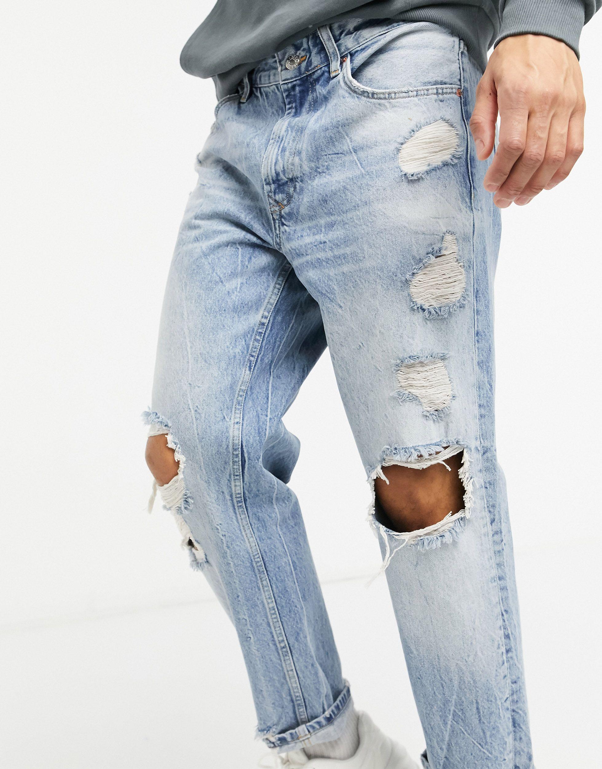Bershka Denim Straight Vintage Fit in 