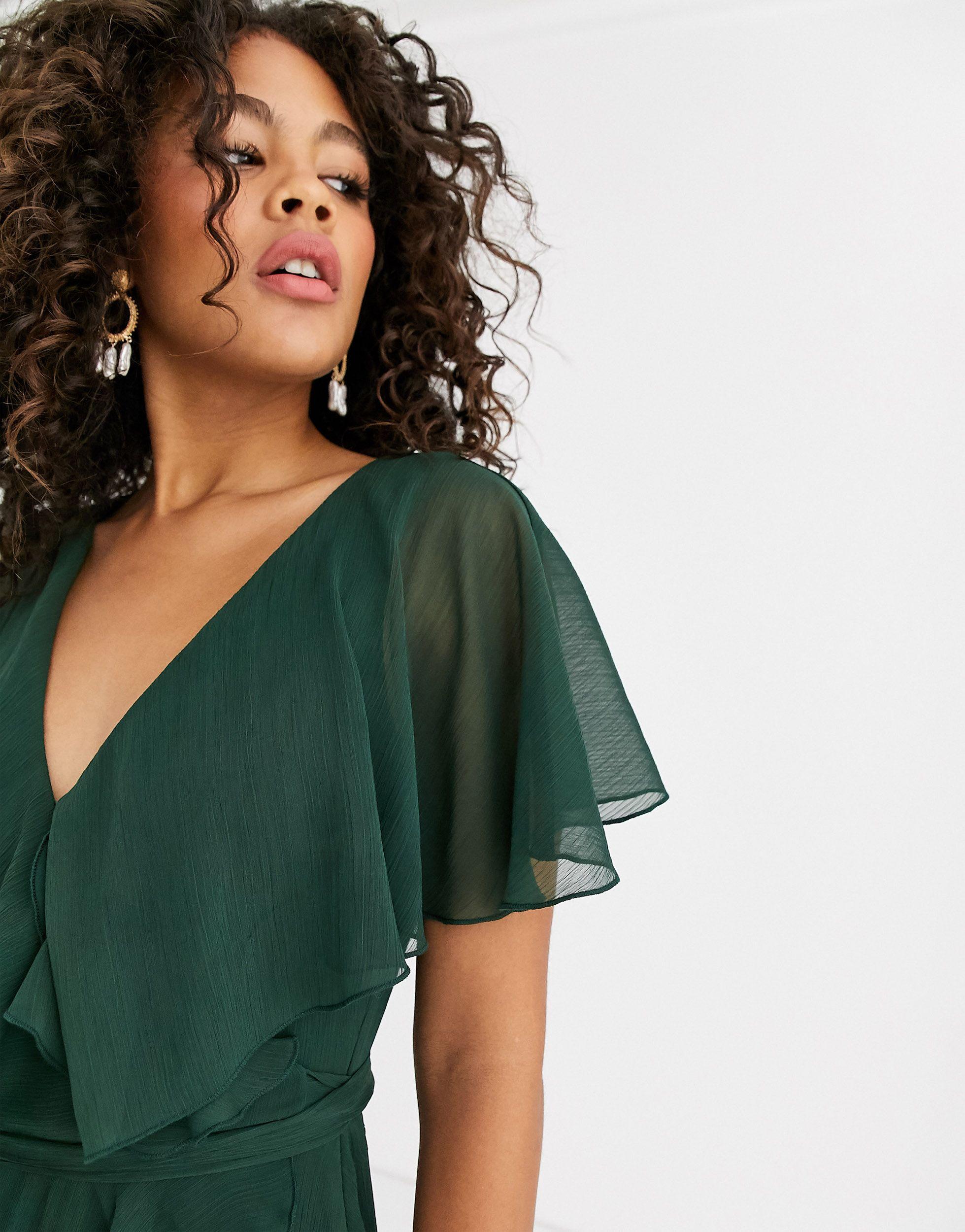 cape back dipped hem midi dress