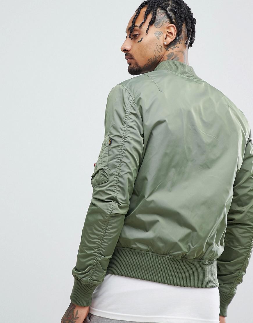 Alpha Industries Leather Ma1-tt Bomber Jacket Slim Fit In Sage Green for  Men | Lyst