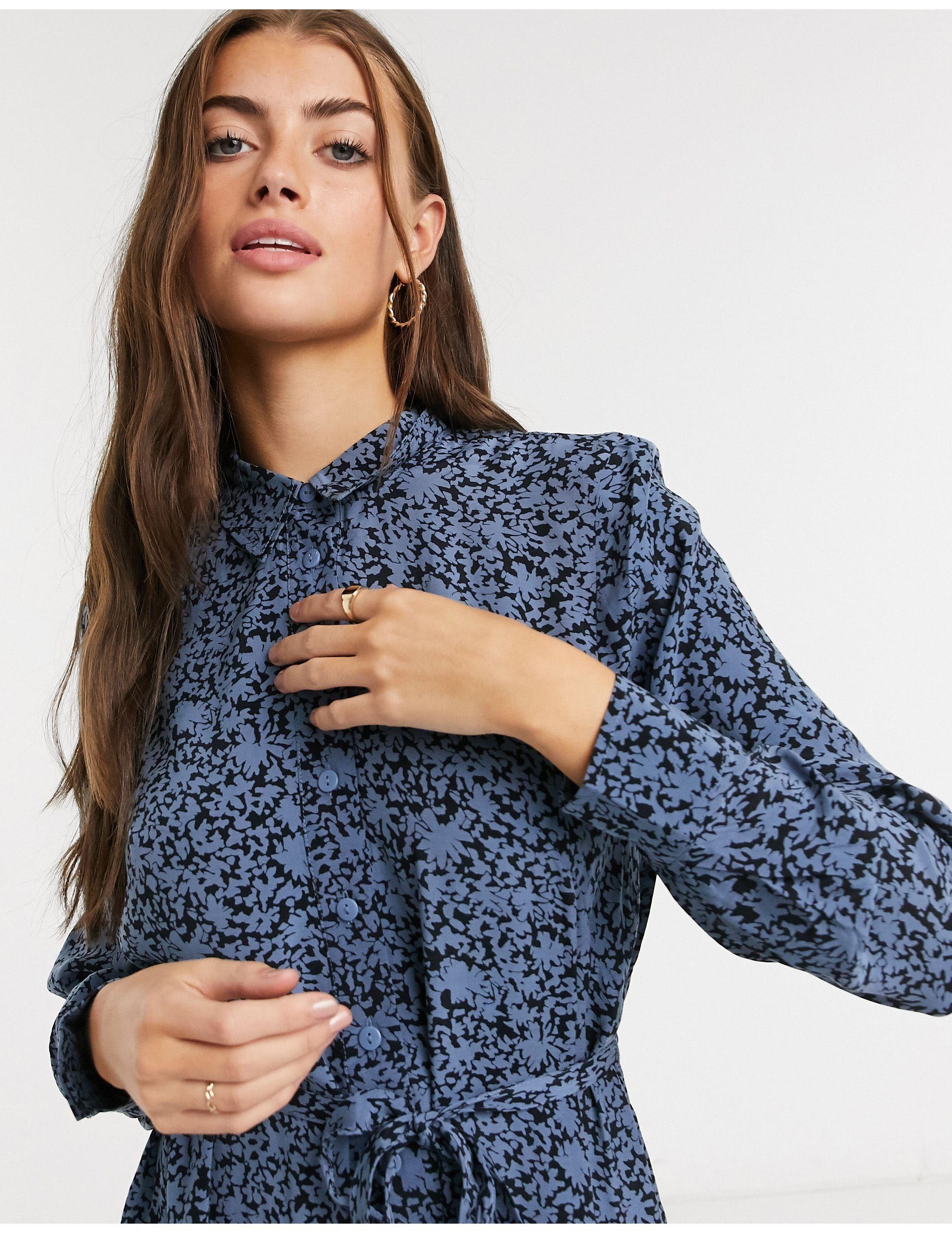 Whistles Leather Eucalyptus Print Dress 