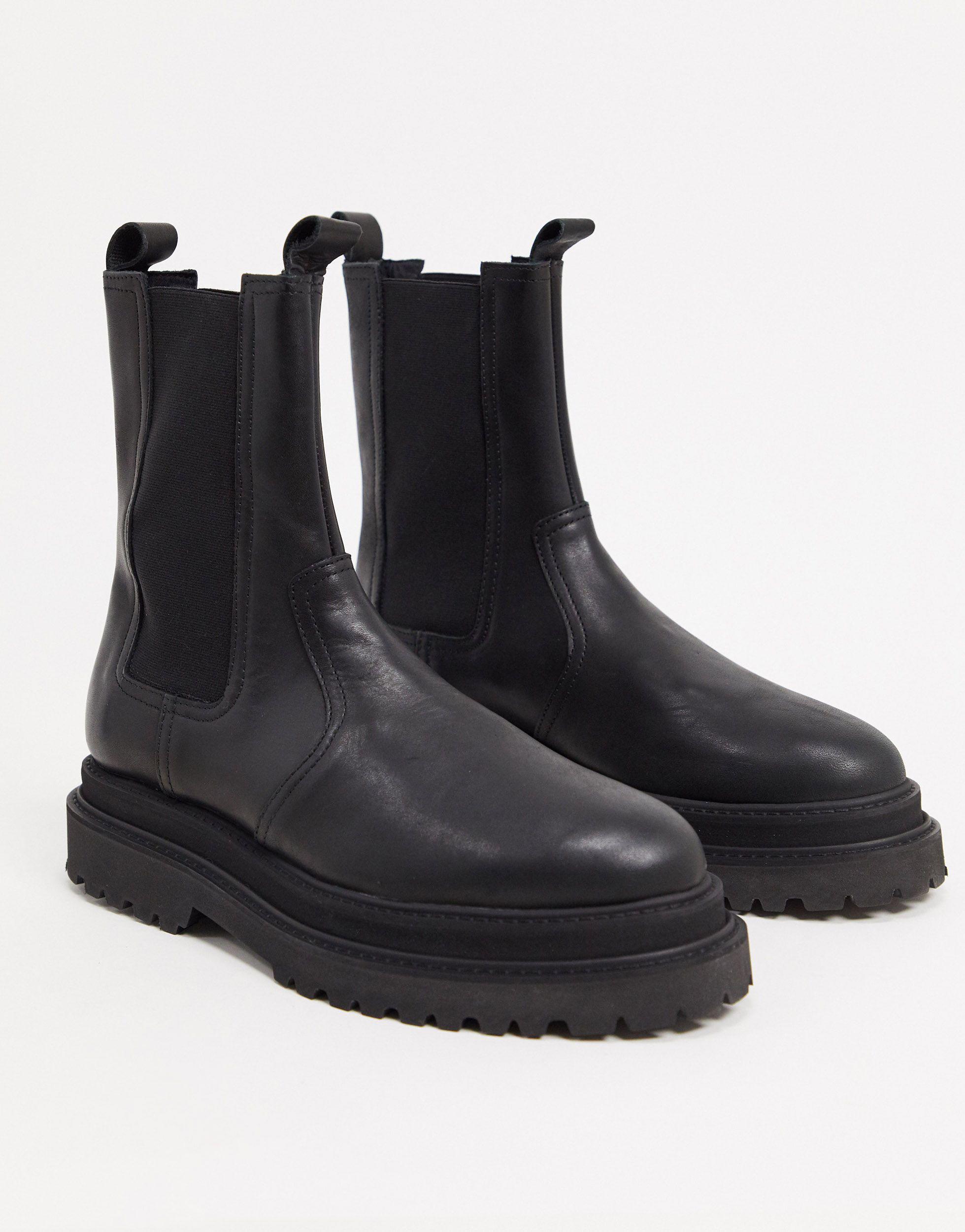 bestille Opførsel Skinne ASOS High Chelsea Calf Boots On Stacked Sole in Black for Men | Lyst