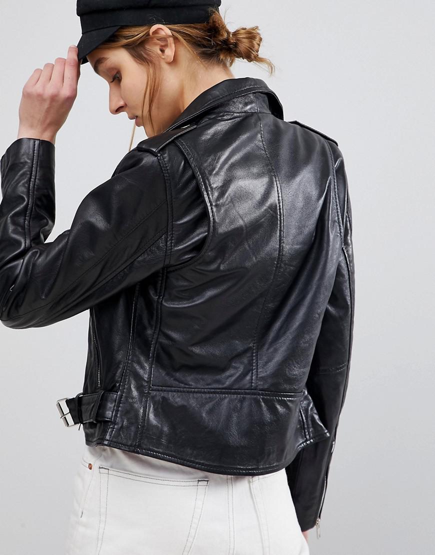 reclaimed vintage leather biker jacket