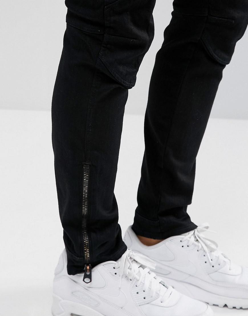 Triumferende Radioaktiv tekst G-Star RAW 5620 3d Ankle Zip Super Slim Jeans Rinse Wash in Black for Men |  Lyst