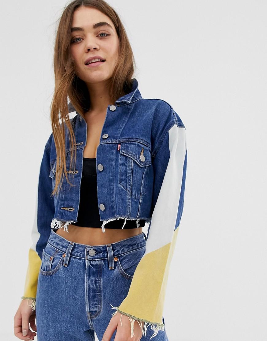 levi denim cropped jacket
