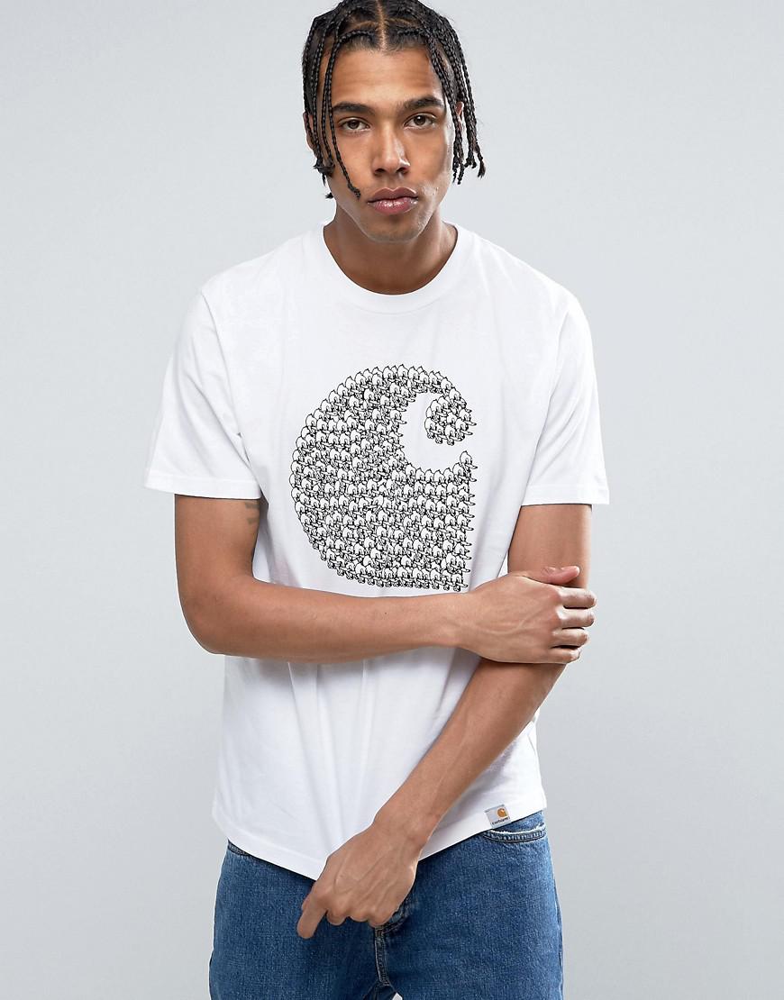 Carhartt WIP Cotton Duck Swarm Regular Fit T-shirt in White for Men - Lyst