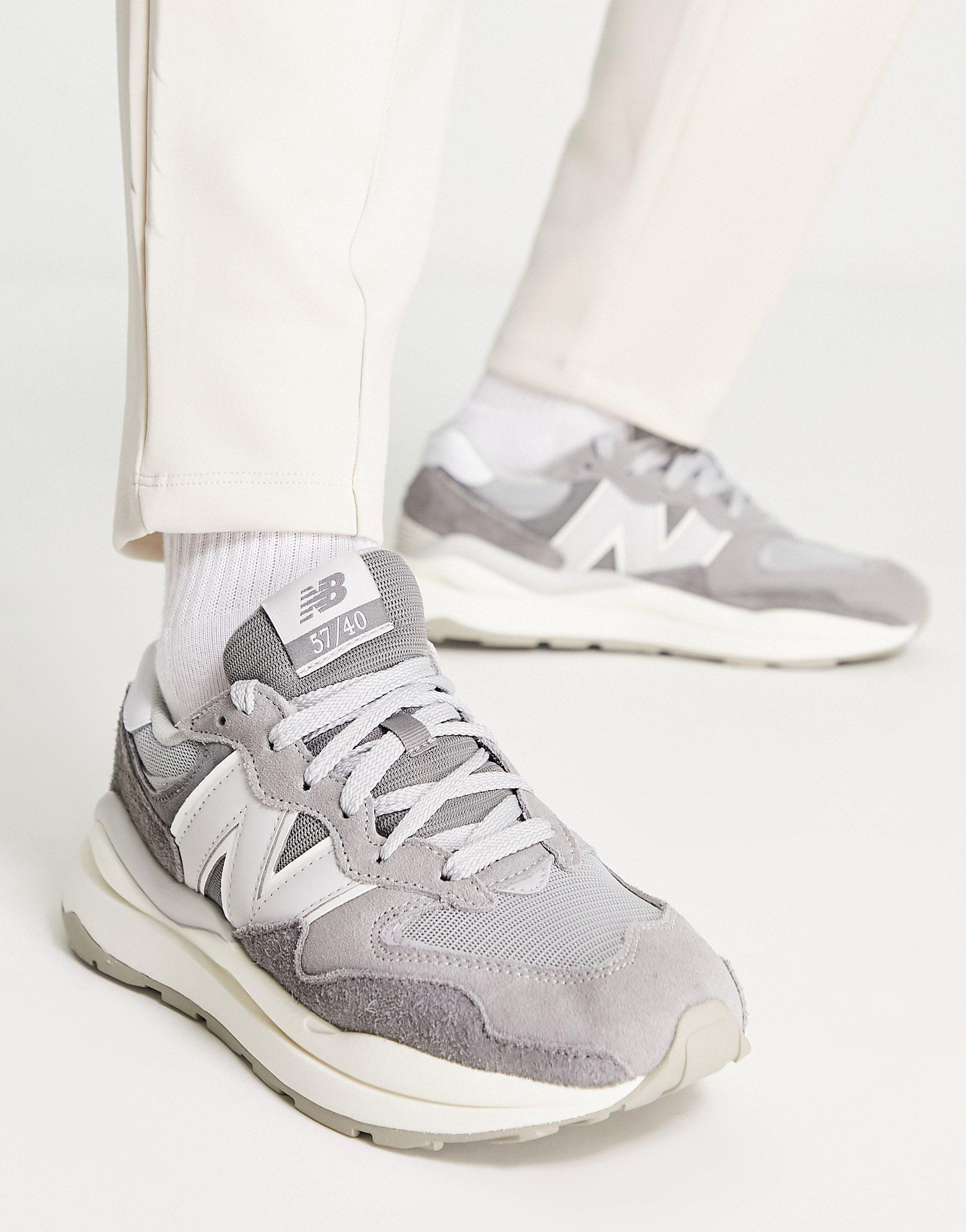 New Balance 57/40 Suede Trainers in White | Lyst
