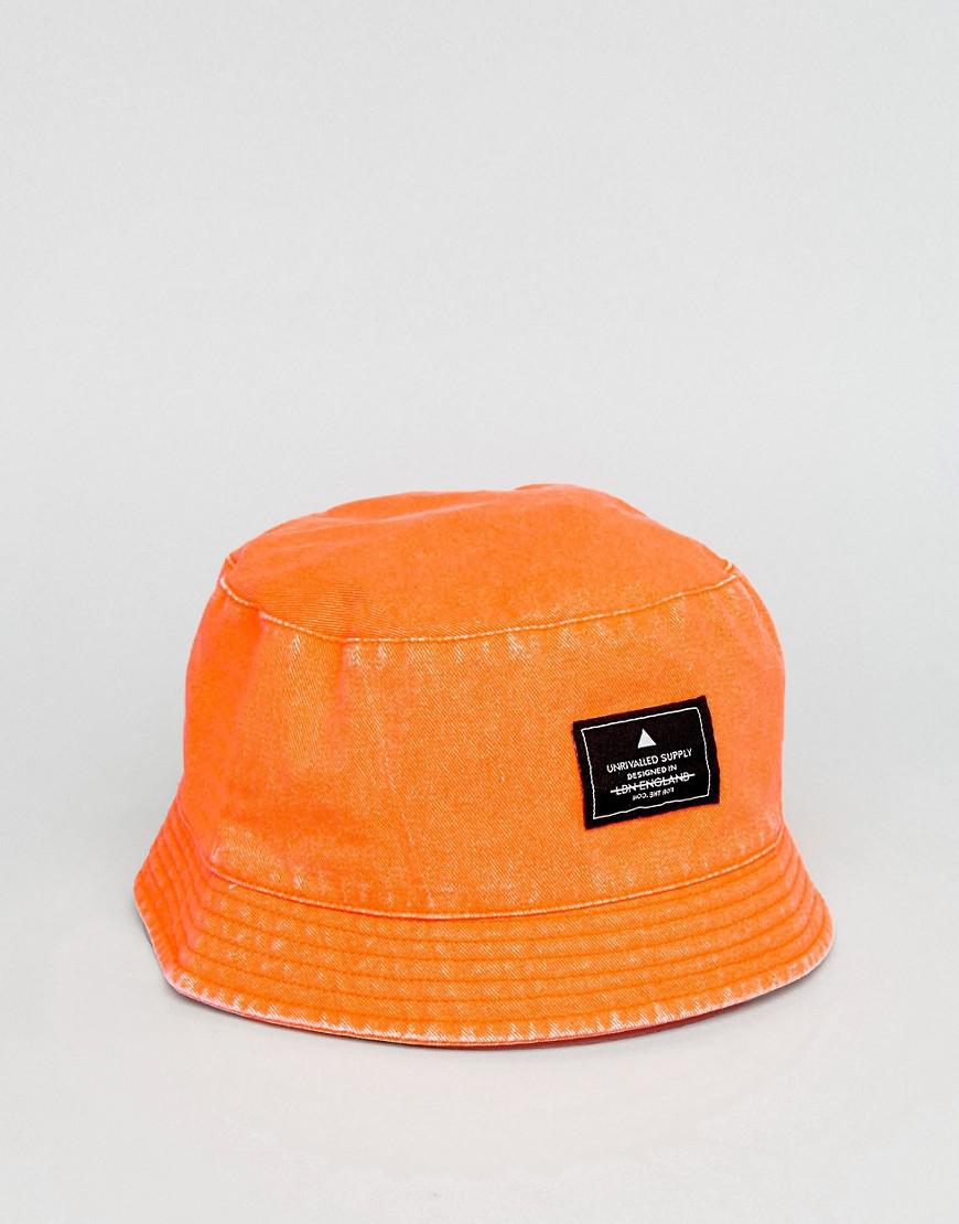 ASOS Denim Festival Mini Bucket Hat In Neon Orange for Men - Lyst