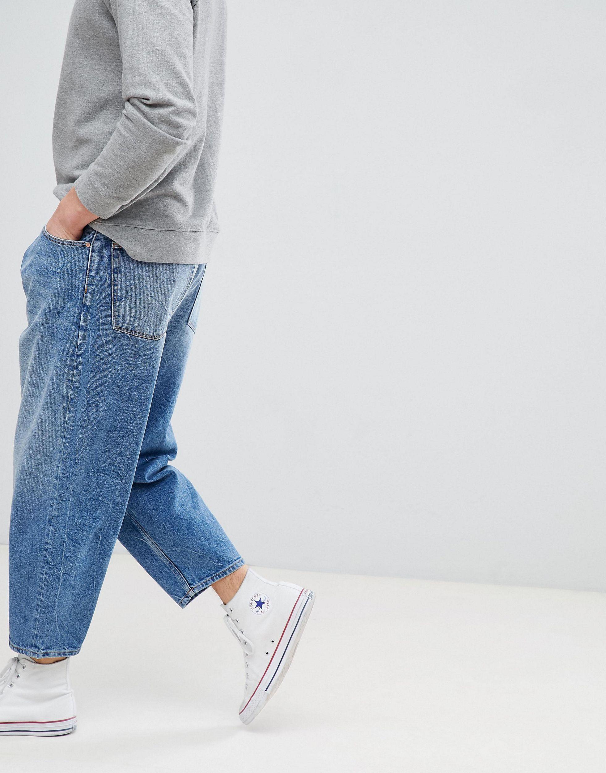 ASOS Denim Barrel Jeans in Blue for Men 