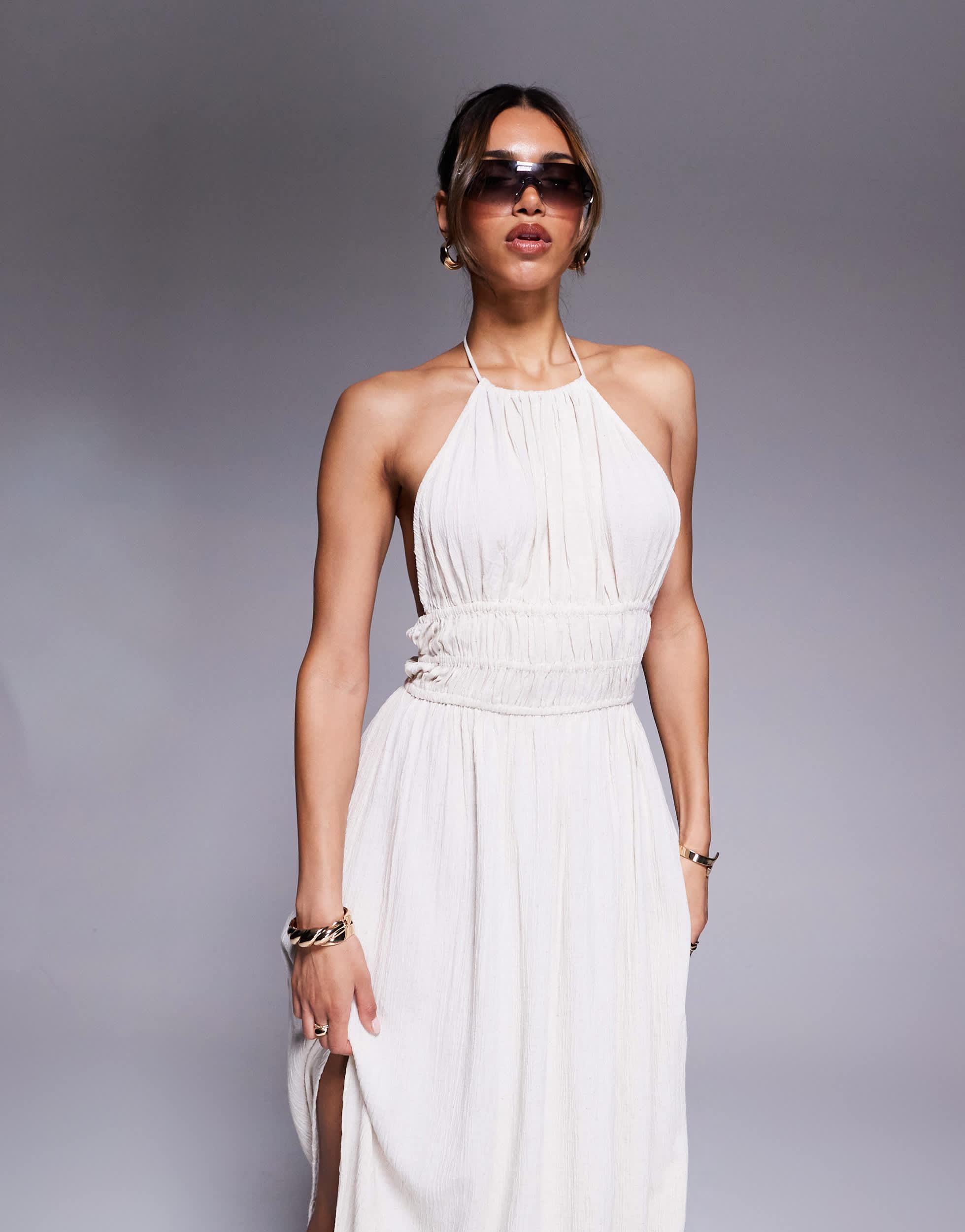 green and white beach dress Gemma Dress main image 0