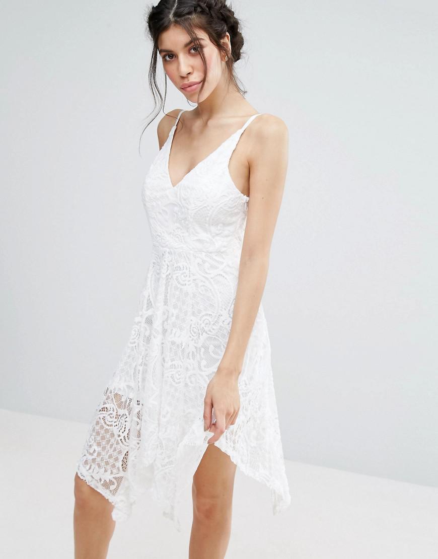 lace hanky hem skater dress