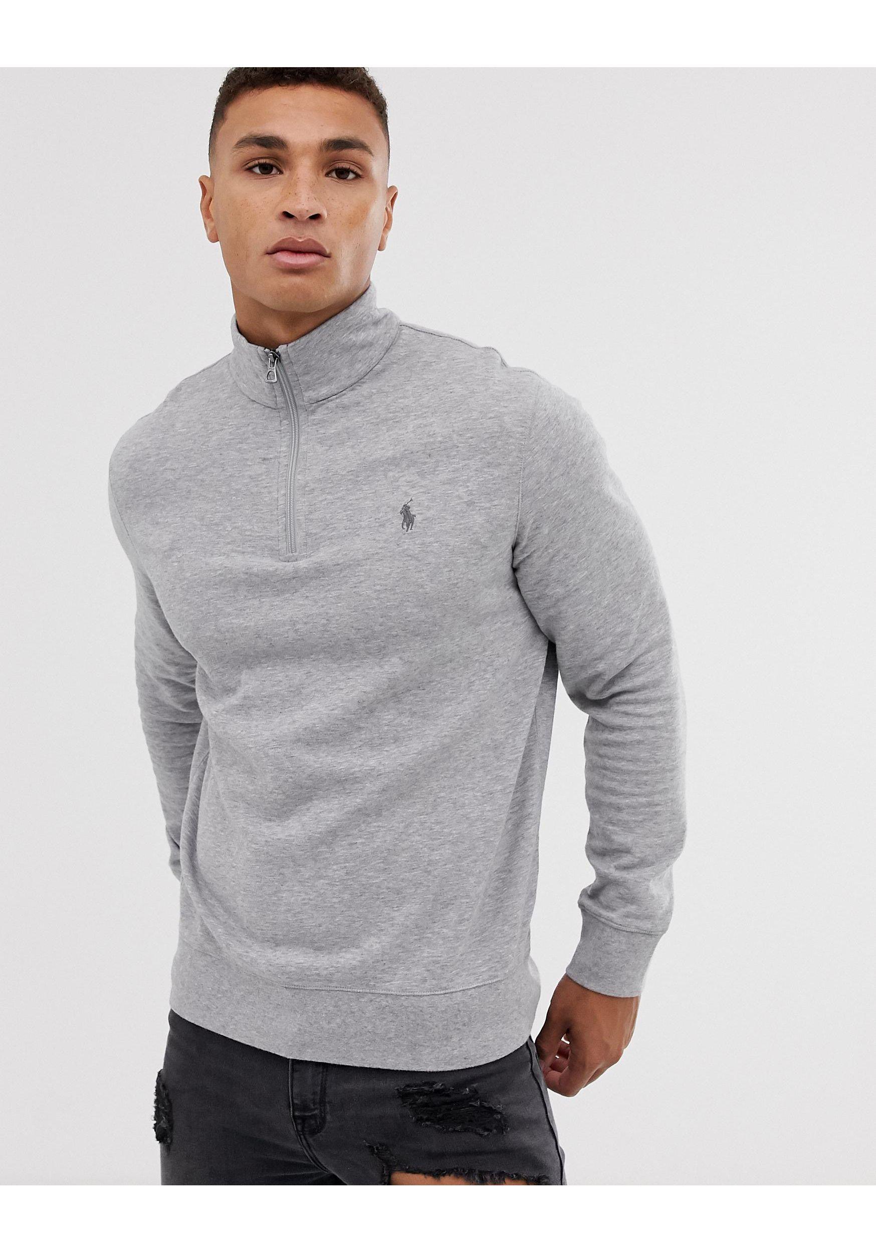 Polo Ralph Lauren Half Zip Sweatshirt in Grey for Men | Lyst UK