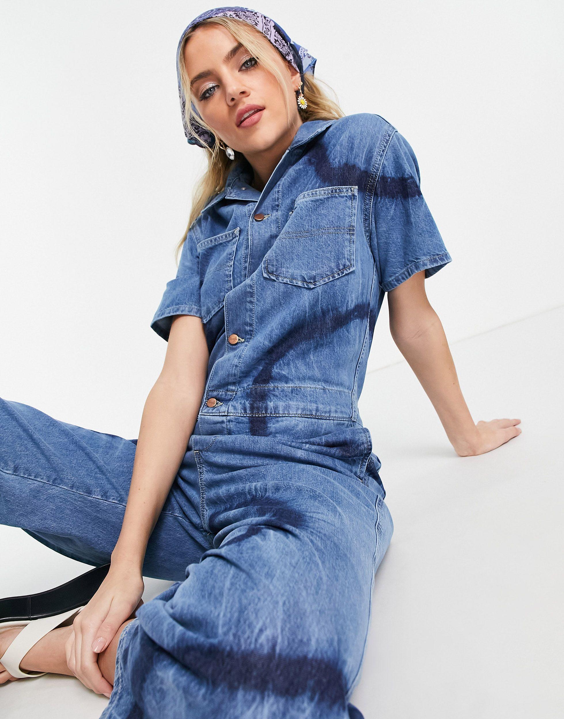 Wrangler Tie Dye Denim Boilersuit in 