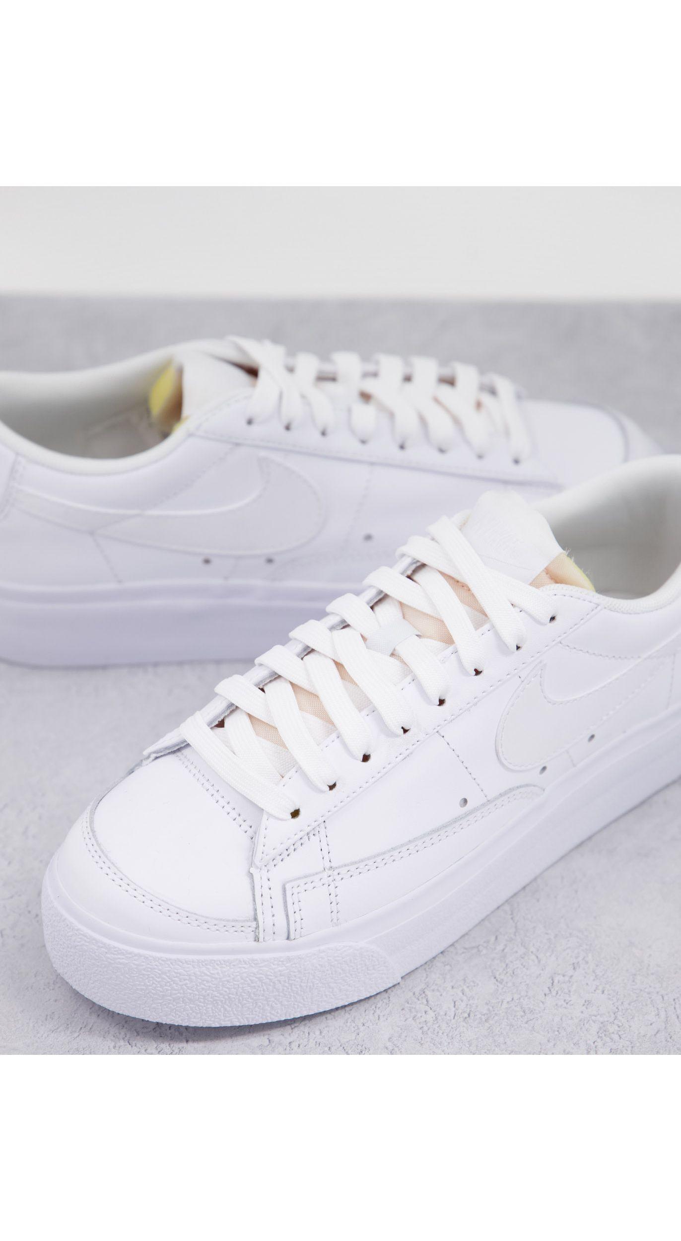 Nike Blazer Low Platform Trainers in White | Lyst