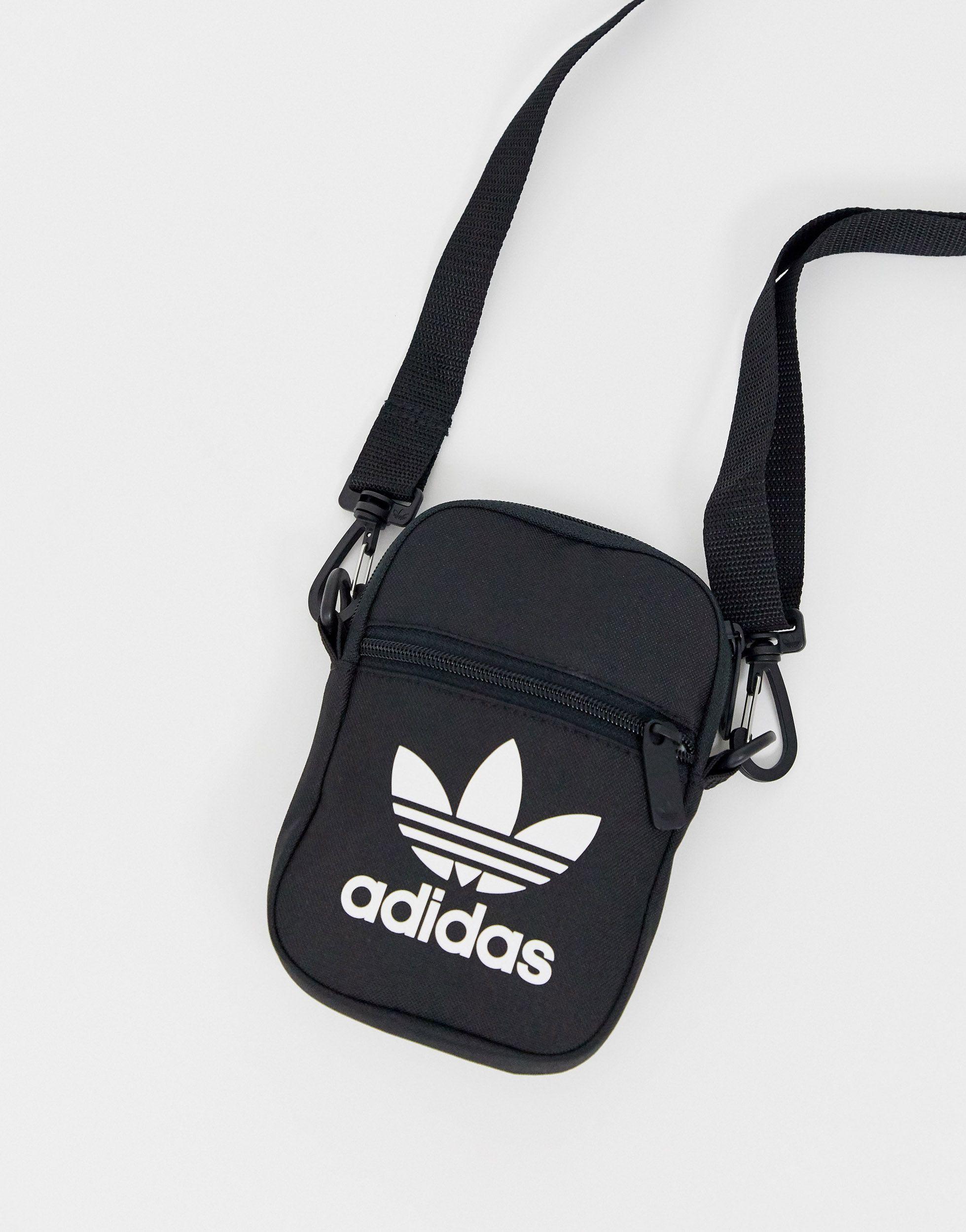 adidas Originals Black Trefoil Fest Bag for Men | Lyst