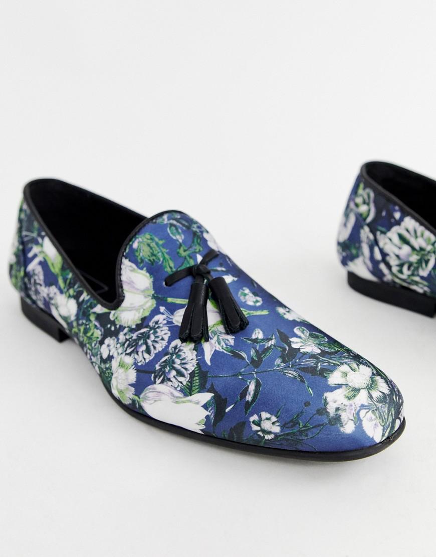 Mens New Stylish Faux Suede Floral Embroidered Slip On Loafers Casual Shoes 0634 