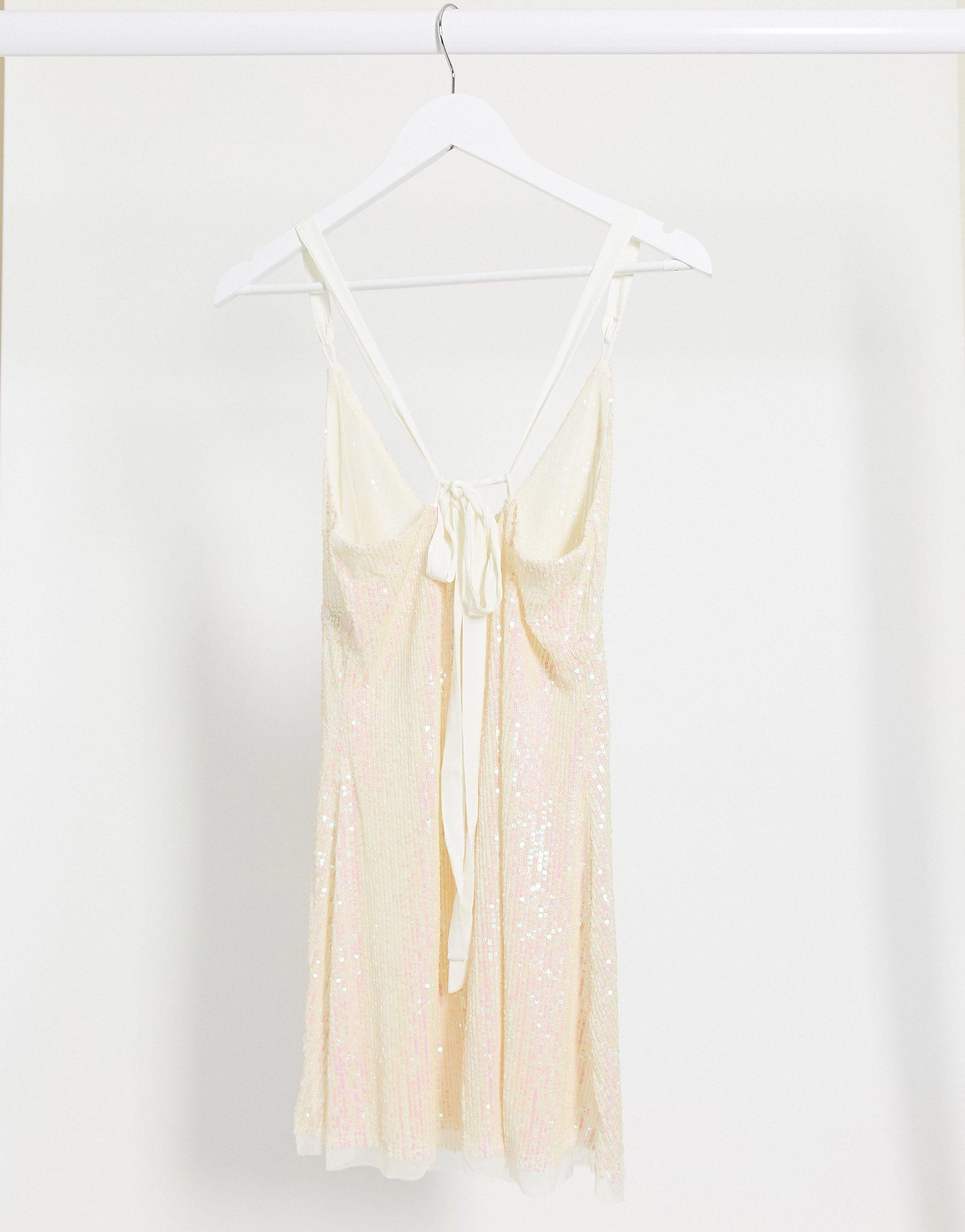 Free People Gold Rush Mini Dress in White - Lyst