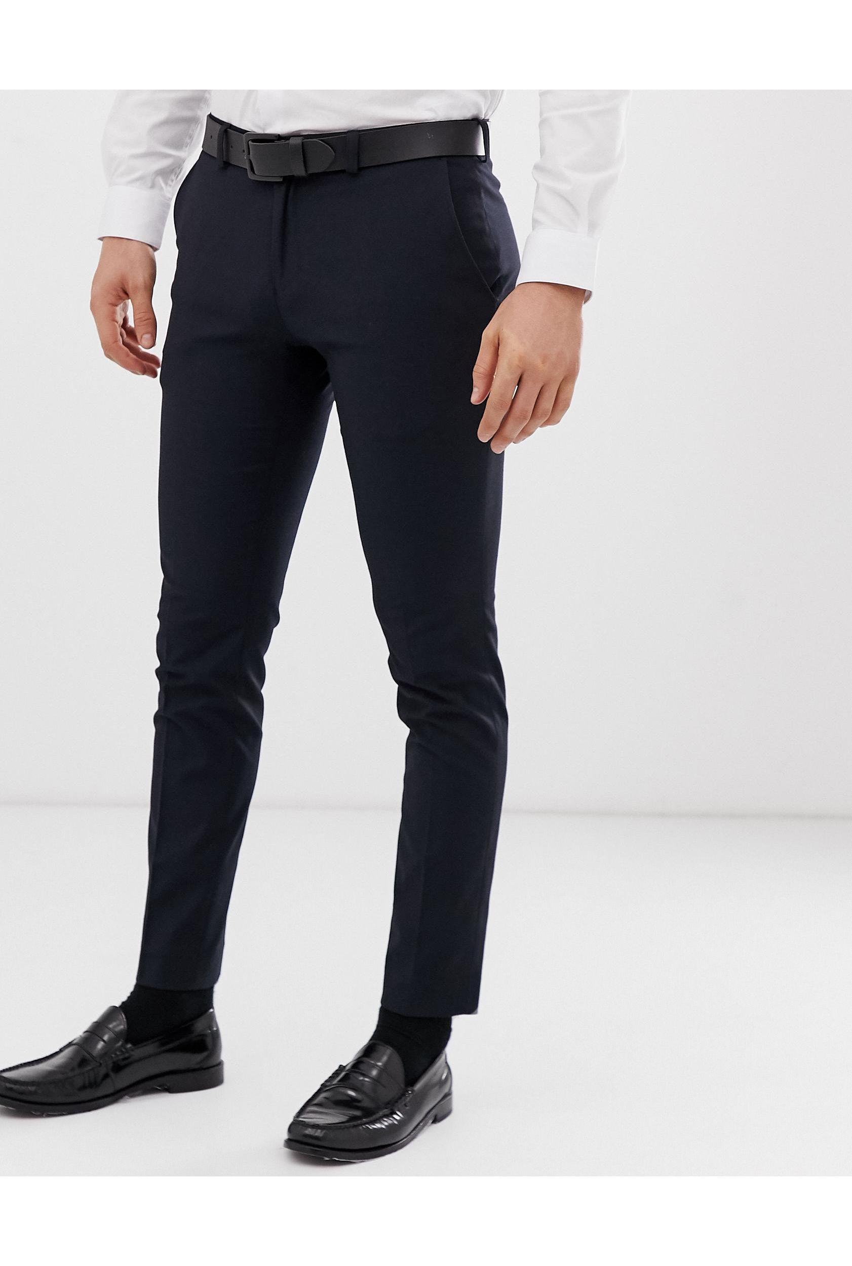 Burton Synthetic Super Skinny Fit Smart Trousers in Navy (Blue) for Men |  Lyst
