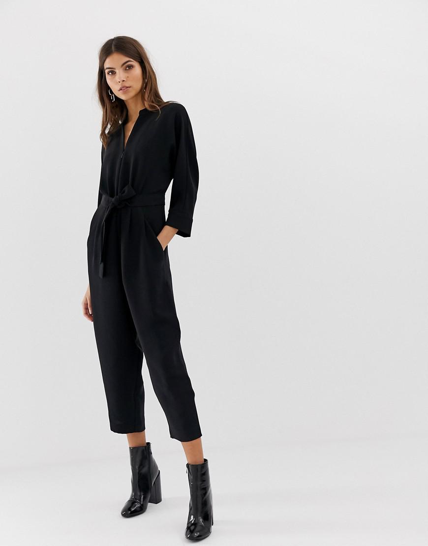 arabella crepe tie jumpsuit