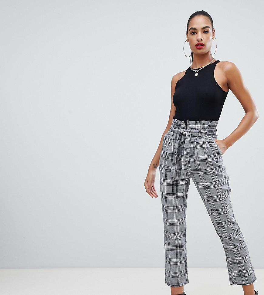 Grey Check Paperbag Trousers Factory Sale, UP TO 50% OFF | www 